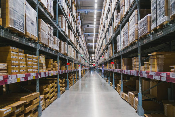 Warehouse aisle in an IKEA store - Фото, зображення