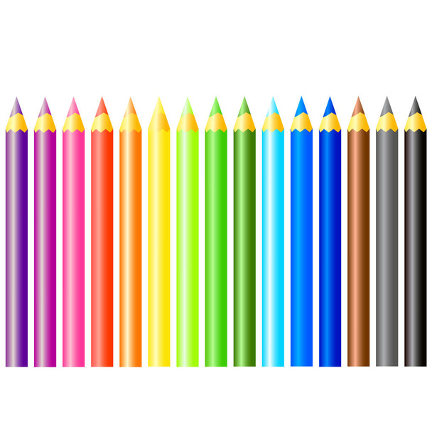 Set of color art pencils - Vector, Image