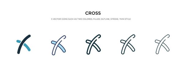 icône croix dans l'illustration vectorielle de style différent. deux colorés a
 - Vecteur, image