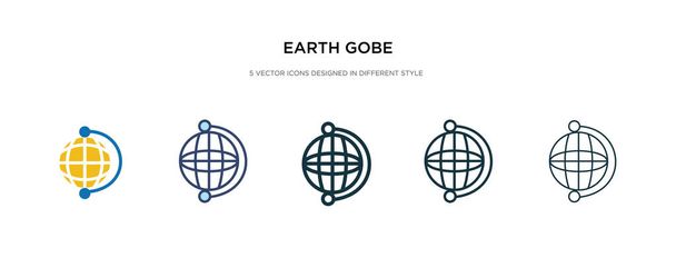 earth gobe icon in different style vector illustration. two colo - Vector, Image