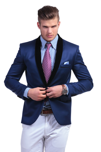 young business man taking suit jacket off - Fotoğraf, Görsel