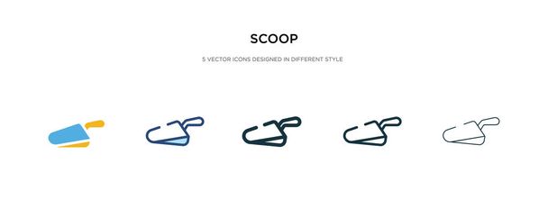 иконка scoop в различных векторных иллюстрациях стиля. два цветных а
 - Вектор,изображение