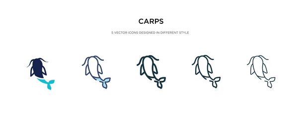 carps icon in different style vector illustration. two colored a - Wektor, obraz