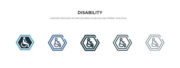 ícone de deficiência em ilustração vetorial de estilo diferente. dois colo
 - Vetor, Imagem