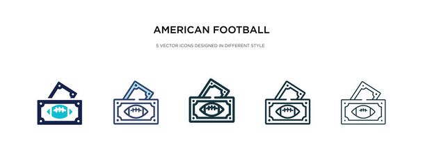 アメリカンフットボールのチケットのアイコンが違うスタイルのベクトル病 - ベクター画像