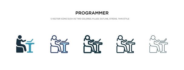 programmer icon in different style vector illustration. two colo - Vector, Image