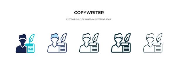 copywriter icoon in verschillende stijl vector illustratie. twee colo - Vector, afbeelding