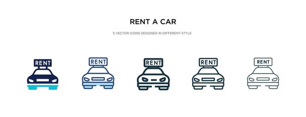 louer une icône de voiture dans l'illustration vectorielle de style différent. deux colo
 - Vecteur, image