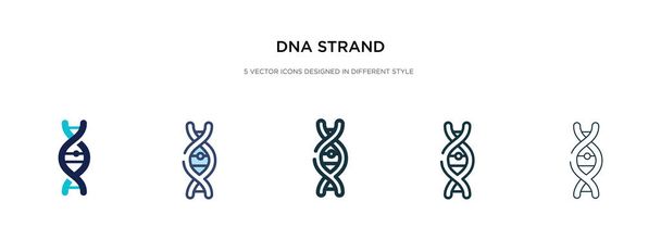 icona del filamento del DNA in diverse illustrazioni vettoriali di stile. due colo
 - Vettoriali, immagini