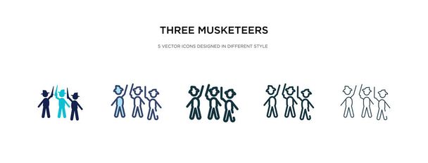 три іконки мушкетерів у різних стилях Векторні ілюстрації. близнюки
 - Вектор, зображення