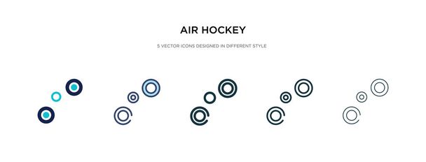 ícone de hóquei aéreo em ilustração vetorial de estilo diferente. dois colo
 - Vetor, Imagem