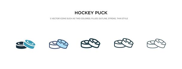 icône de rondelle de hockey dans différentes illustrations vectorielles de style. deux col
 - Vecteur, image