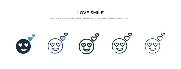 love smile icon in different style vector illustration. two colo - Vector, Image