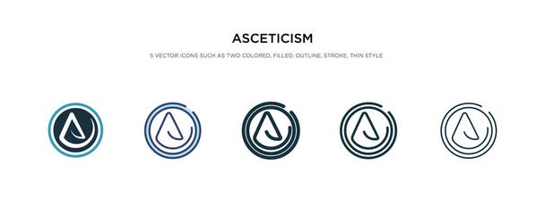 icono de ascetismo en la ilustración de vectores de estilo diferente. dos colo
 - Vector, Imagen