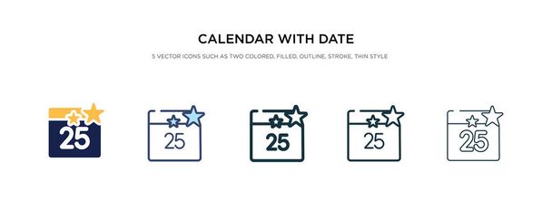 calendar with date icon in different style vector illustration.  - Вектор,изображение