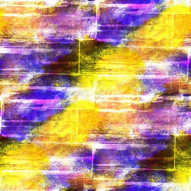 Wand-Aquarell nahtlose Textur Hintergrund lila, gelbe Farbe - Foto, Bild