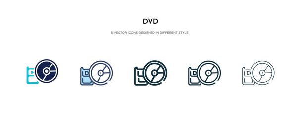 dvd kuvaketta eri tyyli vektori kuva. kaksi värillistä ja
 - Vektori, kuva