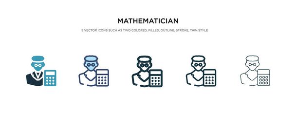 icona del matematico nell'illustrazione differente del vettore di stile. due c
 - Vettoriali, immagini