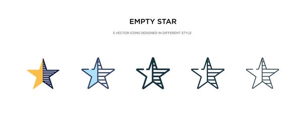 empty star icon in different style vector illustration. two colo - Vector, Image
