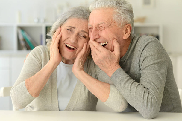 happy Senior couple posing at home - Foto, imagen