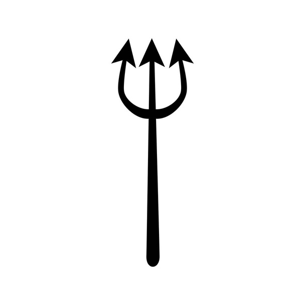 Хэллоуин дьявол трезубец изолированная икона
 - Вектор,изображение