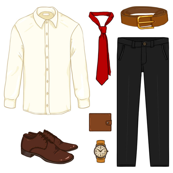 Vector Cartoon Set of Men Business Clothes. - Вектор, зображення