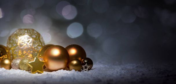 Christmas background with ornament and light atmosphere - Photo, Image