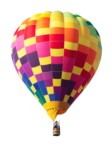 Ballon à air chaud coloré isolé sur blanc
 - Photo, image