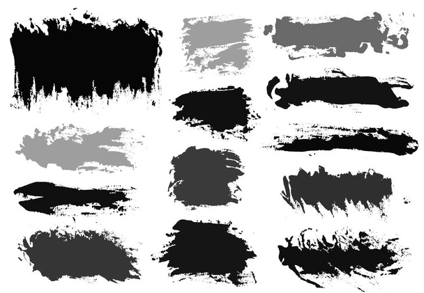 Brush strokes. Vector paintbrush set. Grunge design elements - Vector, Image