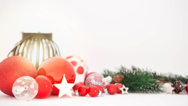 Christmas background with ornament and light atmosphere - 写真・画像