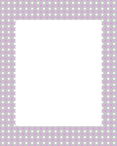 Greeting card, invitation layout, pink and white polka dot template - Photo, Image