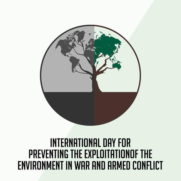 Εκμετάλλευση του περιβάλλοντος στον πόλεμο και τις ένοπλες συγκρούσεις - Διάνυσμα, εικόνα