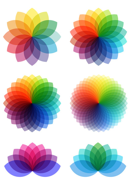 Fleurs de couleur abstraite, ensemble vectoriel
 - Vecteur, image