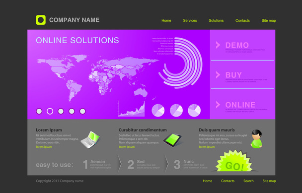 Website template: universeel ontwerp voor uw bedrijf. - Vector, afbeelding