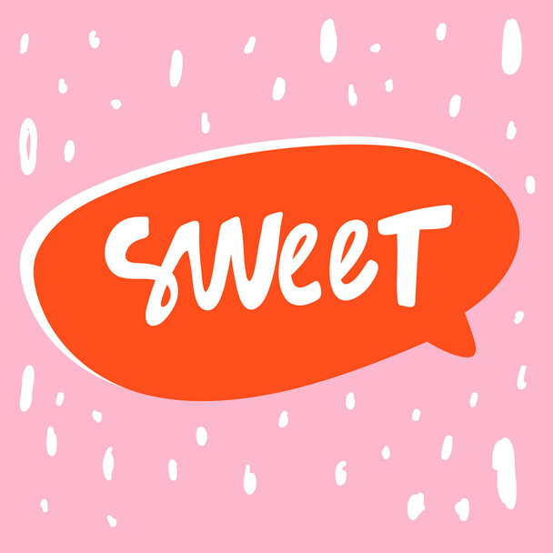 Sweet. Valentine s day Sticker for social media content. Vector hand drawn illustration design.  - Vektor, Bild