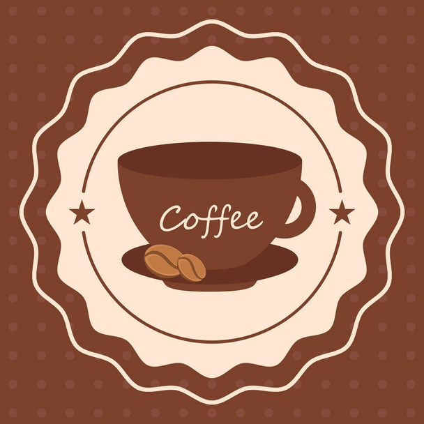 Vintage coffee cups poster - Vector, Image