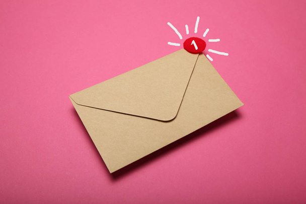 Email message concept, business chat communication. Flat envelop - Fotó, kép