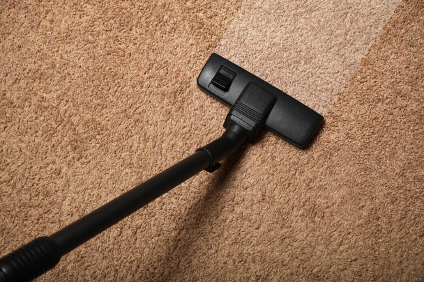 Carpet cleaning, vacuum cleaner on dirty floor. - Foto, Imagem