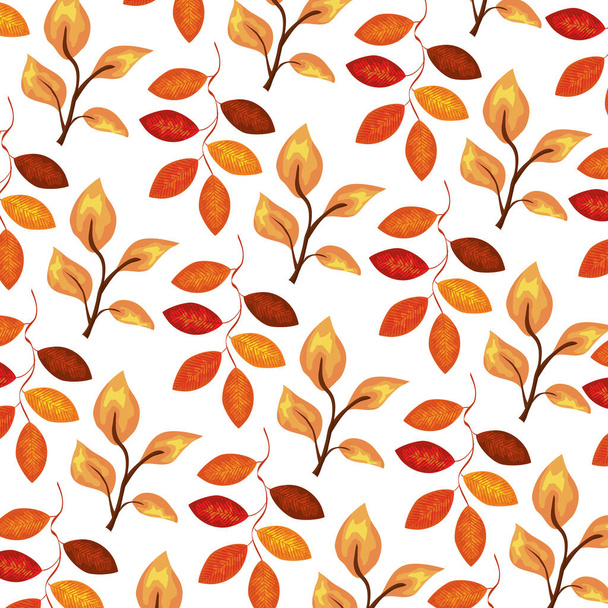 葉の性質を持つ秋のパターン - ベクター画像