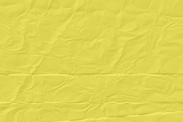 crumpled yellow paper background close up - Photo, Image