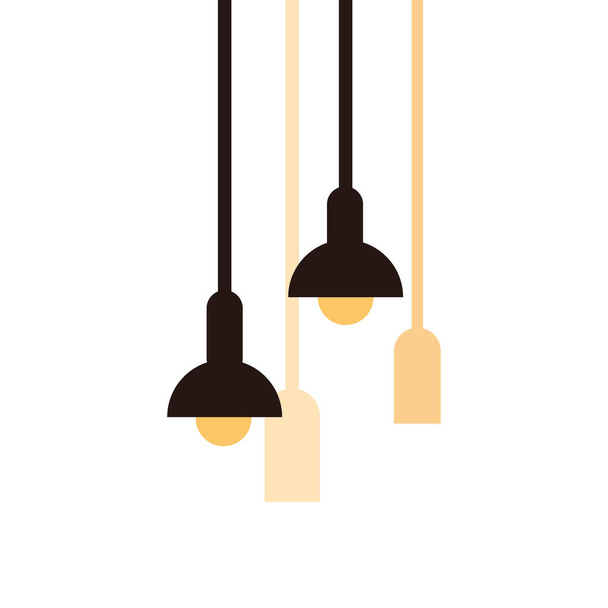 lamps of interior hanging on white background - ベクター画像