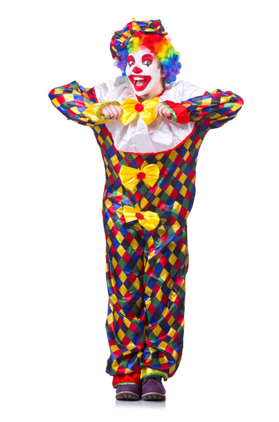 Clown in the costume isolated on white - Photo, Image