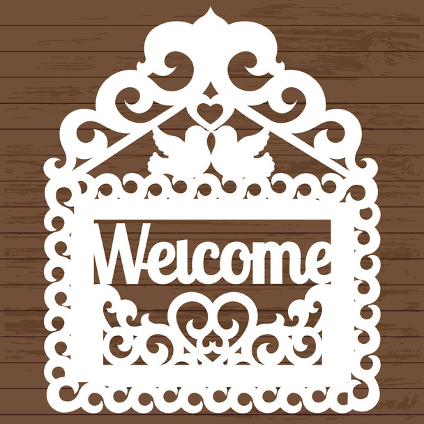 Welcome sign for laser cutting - Vecteur, image