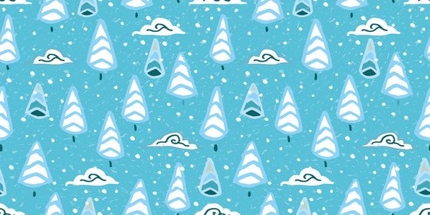 Vector cozy winter forest pattern. - Vektor, obrázek