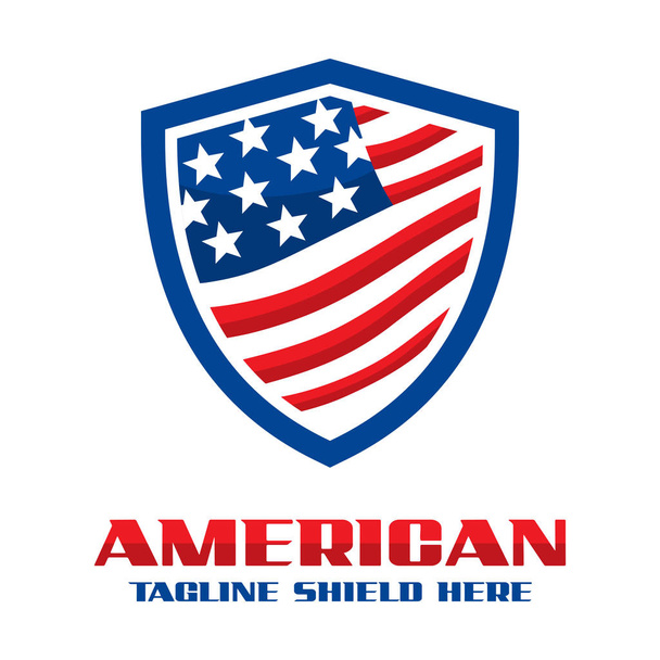 Logotipo do escudo bandeira americana
 - Vetor, Imagem