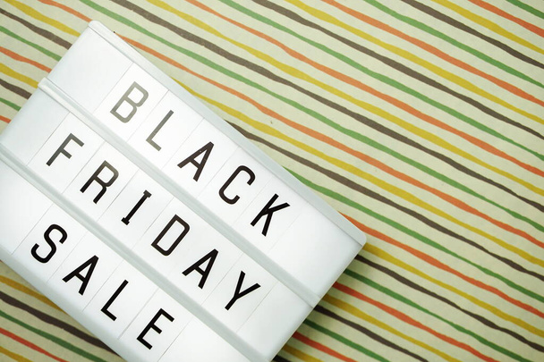 Black Friday Sale Word on Light box with space copy background - Foto, immagini