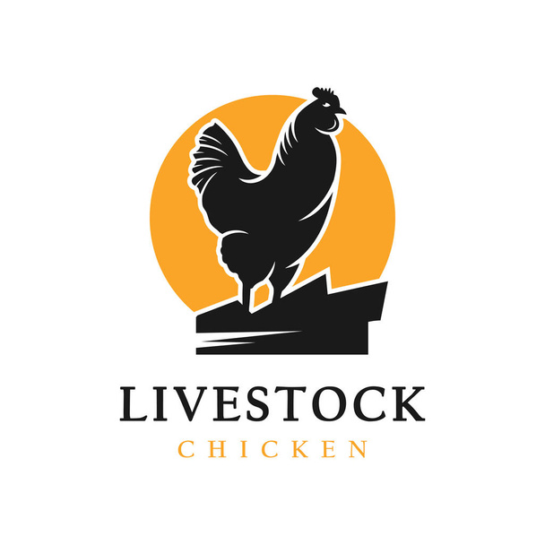 Chicken egg livestock logo design template - Vector, Image
