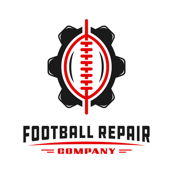スポーツフットボールギアのロゴデザイン - ベクター画像