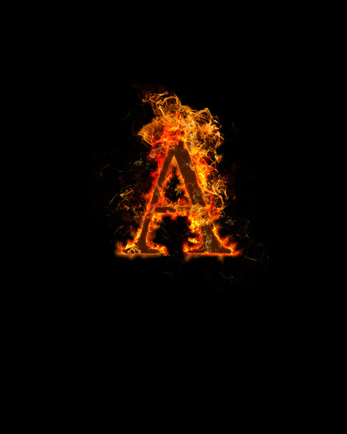 Fire letter A - Photo, Image