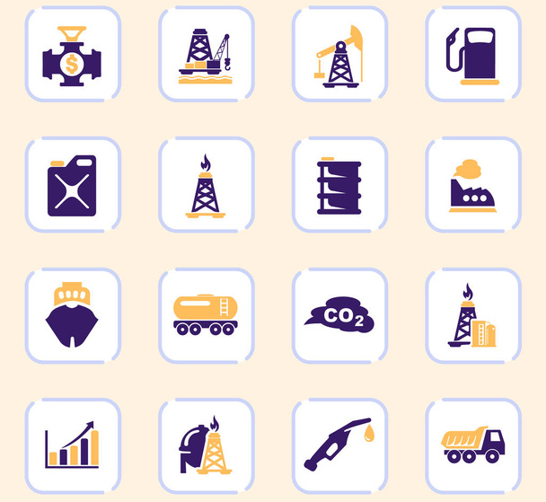 Extraction of oil icons set - Vector, Image
